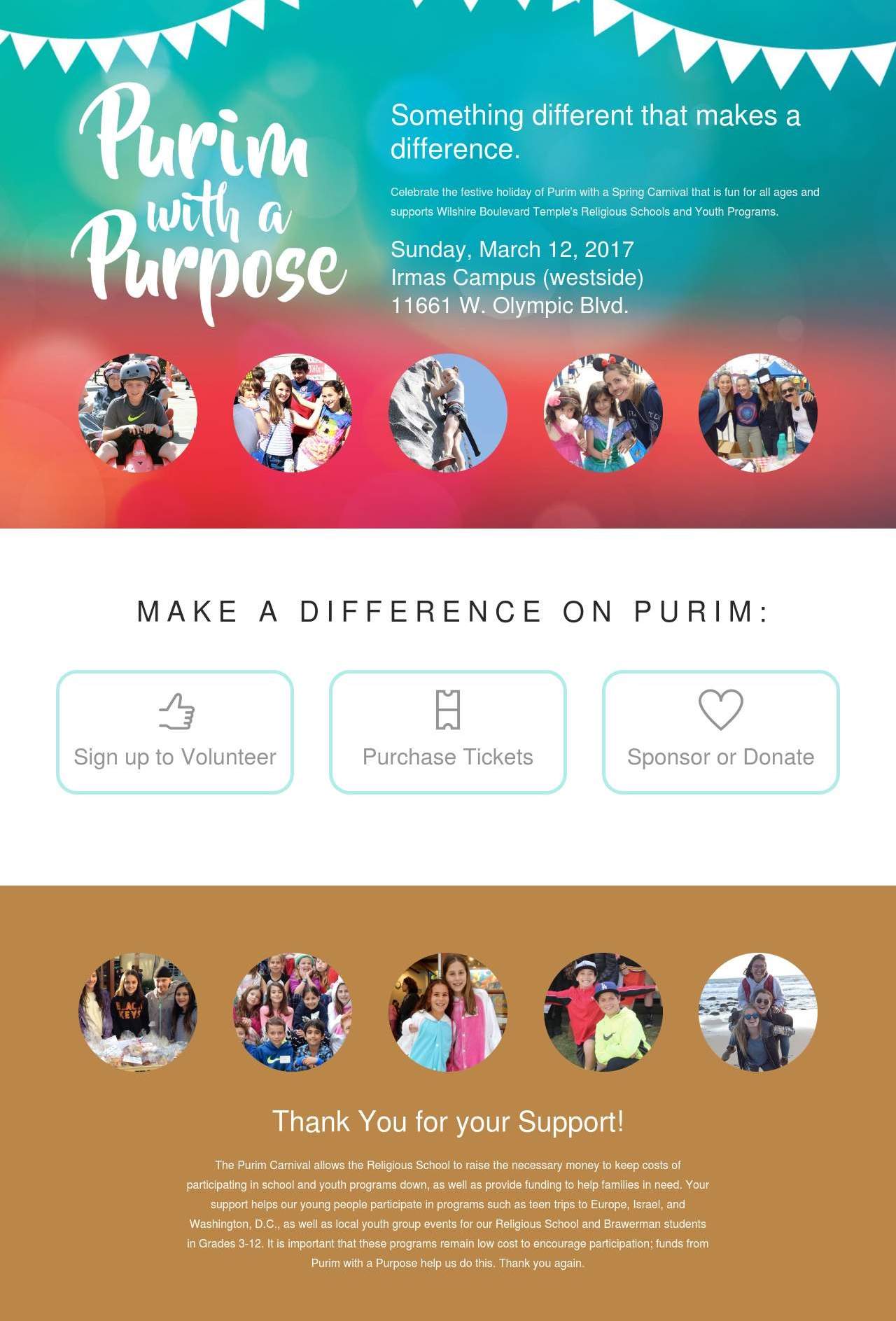 Purim with a Purpose Marketing